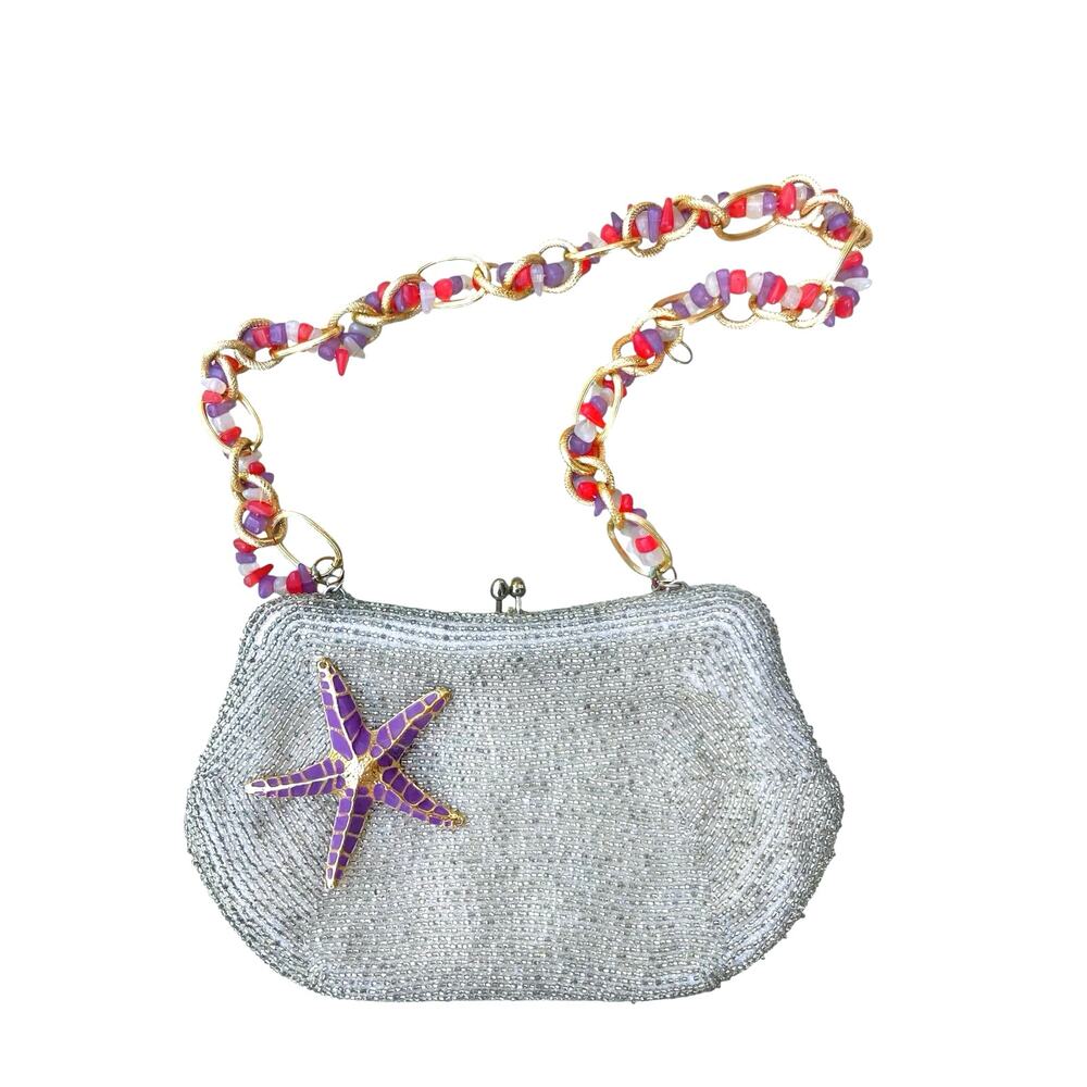 Vintage Y2K Lime Green Beaded Kisslock Mini Bag Deadstock Rhinestone Party Purse - Picture 3 of 15